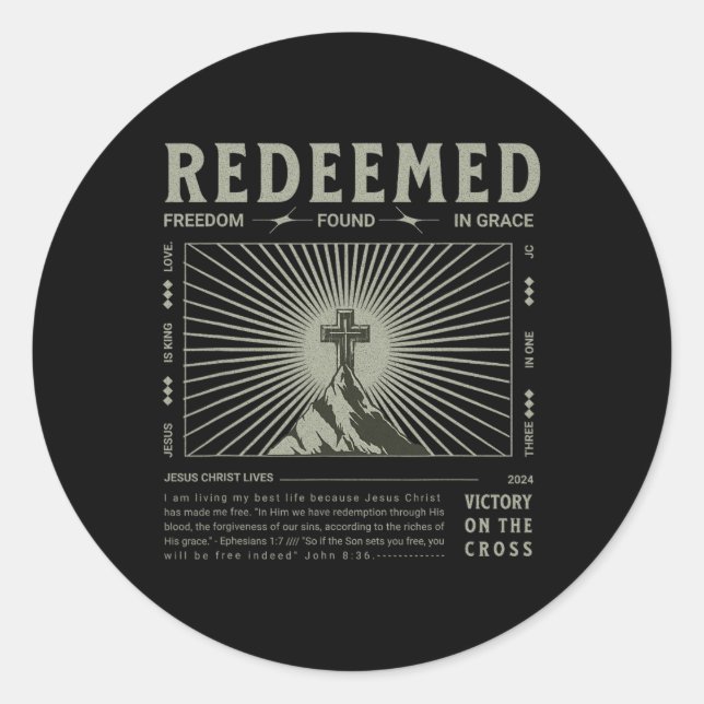 Sticker Rond Hommes Ephésiens de Pâques Rachetées (Devant)