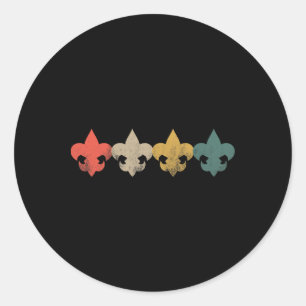 Sticker Rond Hommes Femmes Garçons Filles Rétro Vintage Scoutis