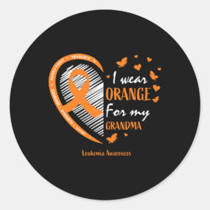 Sticker Rond Hommes Femmes Je Porte L'Orange Pour Ma Grand-Mère