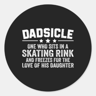 Sticker Rond Hommes Hockey Dadsicle Figure Patinage Papa D'Une 