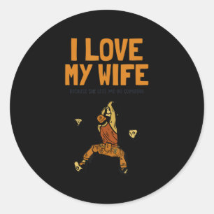 Sticker Rond Hommes J'aime ma femme Escalade Bouldering Sport G