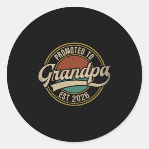 Sticker Rond Hommes Promus À Grand-Père 2026 Nouveau Grand-Père