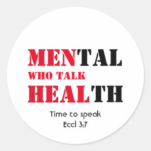 Sticker Rond HOMMES QUI PARLENT SANTÉ Mentale Texte personnalis