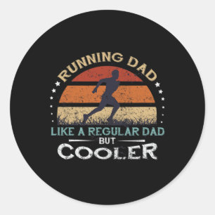 Sticker Rond Hommes Retro Courir Papa Vêtements Fête des pères