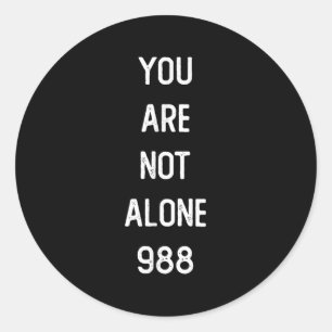 Sticker Rond Hommes Vous N'Êtes Pas Seul 988, Prévention Du Sui