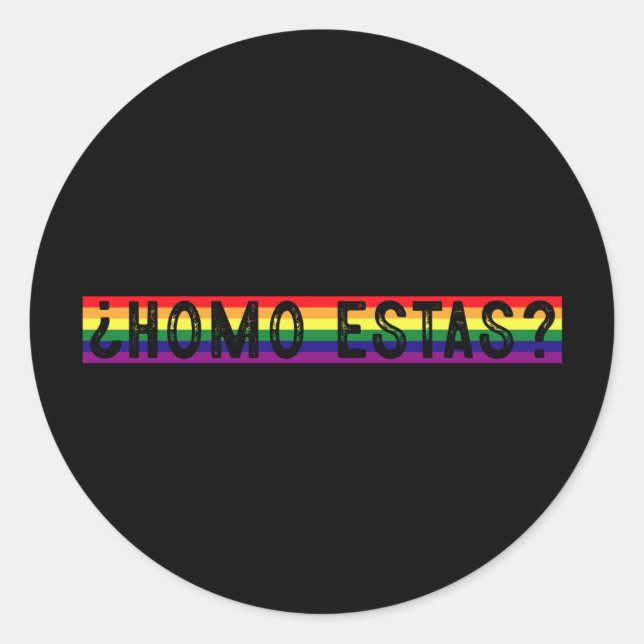 Sticker Rond Homo Estas espagnol Gay pride mexicain LGBTQ Mois (Devant)