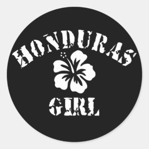 Sticker Rond Honduras fille rose