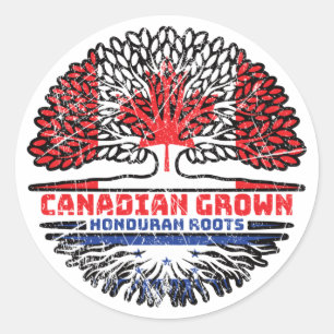 Sticker Rond Honduras Le drapeau hondurien canadien des racines