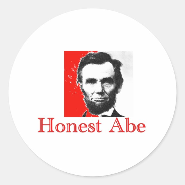 Sticker Rond "Honest Abe" Abe Lincoln Art T-Shirt & Cadeaux (Devant)
