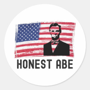 Sticker Rond Honest Abe, Le Grand Émancipateur Classic Round S