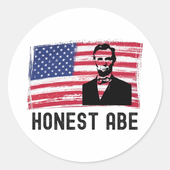 Sticker Rond Honest Abe, Le Grand Émancipateur Classic Round St (Devant)