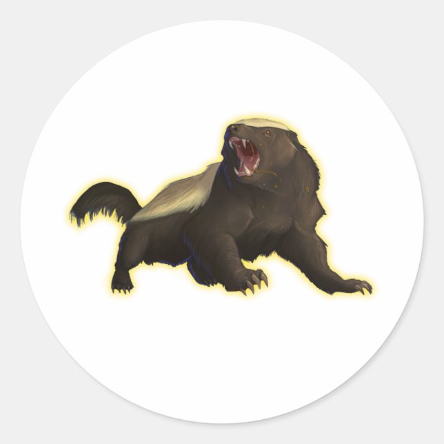 Sticker Rond Honey Badger (Devant)