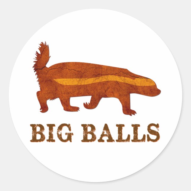 Sticker Rond Honey Badger Big Balls (Devant)