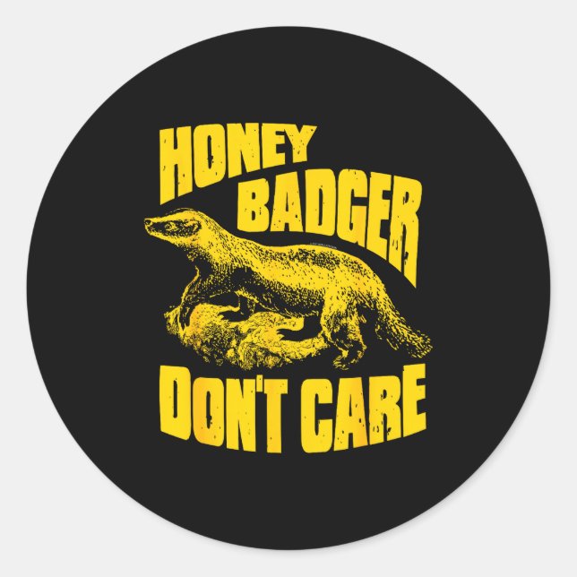 Sticker Rond Honey Badger Don't Care  (Devant)