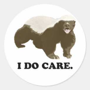 Sticker Rond Honey Badger S'En Soucie