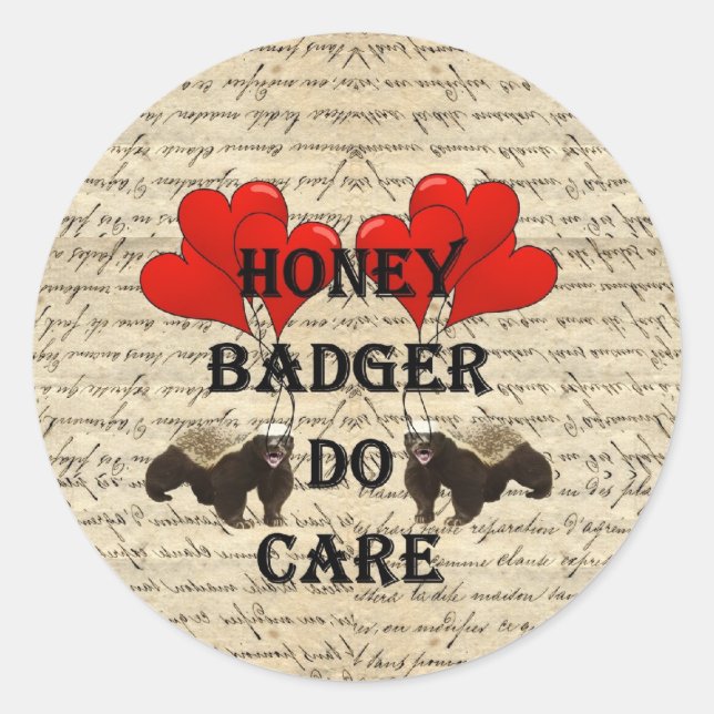 Sticker Rond Honey badger s'occupe (Devant)