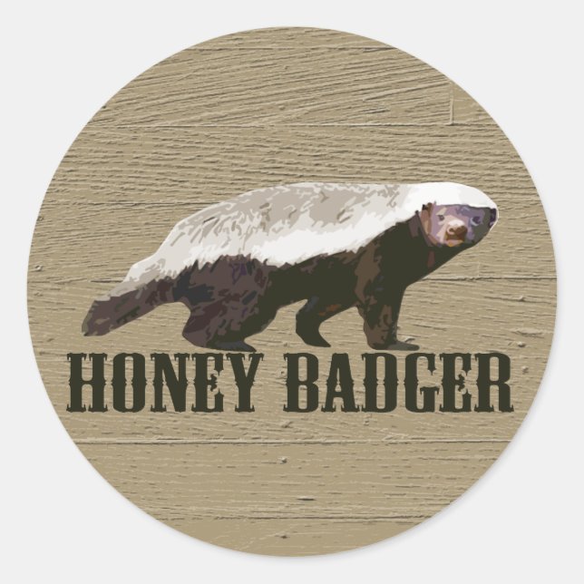 Sticker Rond Honey Badger Wild Animal (Devant)