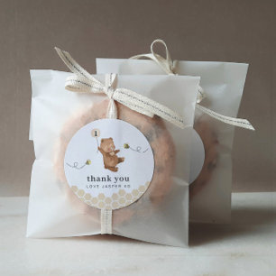 Sticker Rond Honey Bear Premier Merci de jour d'abeille