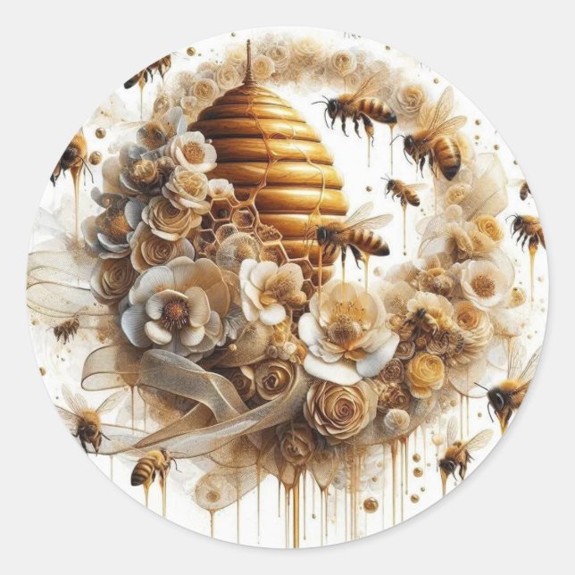 Sticker Rond Honey Bee (Devant)