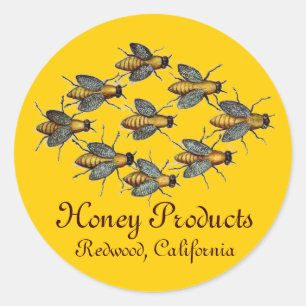 STICKER ROND HONEY BEE / BEEKEEPER BEEKEEPER