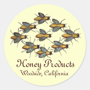 STICKER ROND HONEY BEE / BEEKEEPER BEEKEEPER