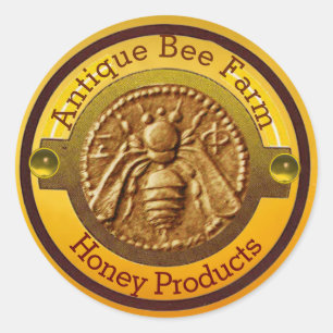 STICKER ROND HONEY BEE / BEEKEEPER BEEKEEPER