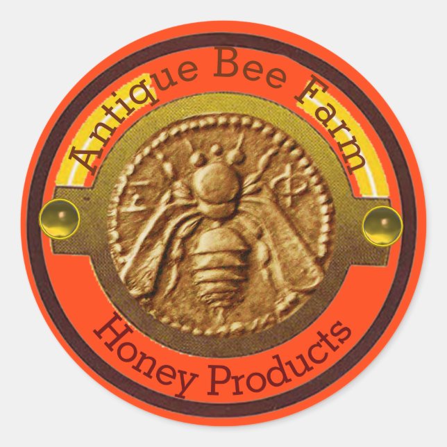 Sticker Rond HONEY BEE / BEEKEEPER BEEKEEPER Orange (Devant)