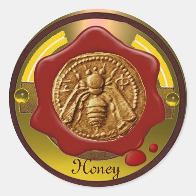 STICKER ROND HONEY BEE / BEEKEEPER BEEKEEPER RED WAX SEAL (Devant)