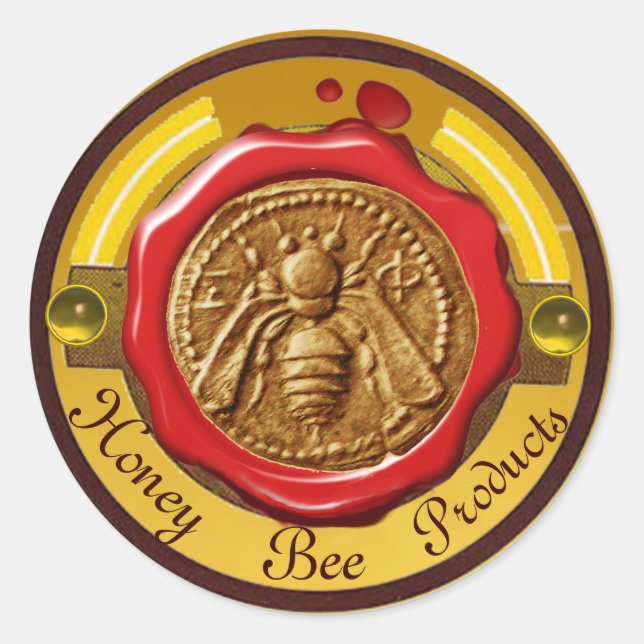 STICKER ROND HONEY BEE / BEEKEEPER BEEKEEPER RED WAX SEAL (Devant)