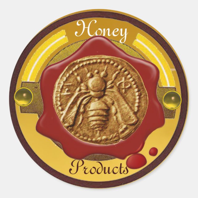 STICKER ROND HONEY BEE / BEEKEEPER BEEKEEPER RED WAX SEAL (Devant)