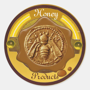 STICKER ROND HONEY BEE / BEEKEEPER BEEKEEPER SCEAU BROWN DE CIR