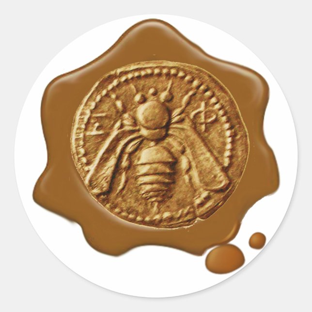 STICKER ROND HONEY BEE, BEEKEEPER BEEKEEPER SCEAU BROWN DE CIRE (Devant)