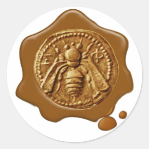 STICKER ROND HONEY BEE, BEEKEEPER BEEKEEPER SCEAU BROWN DE CIRE