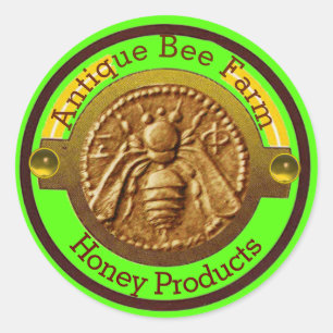 Sticker Rond HONEY BEE / BEEKEEPER BEEKEEPER Vert clair