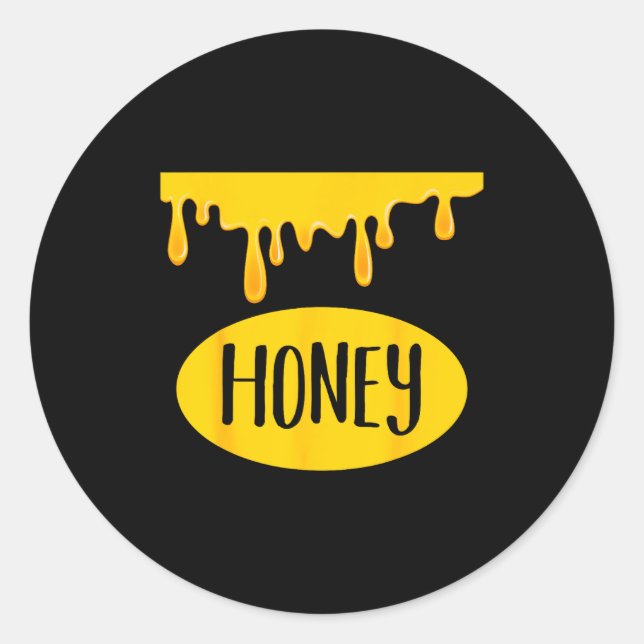 Sticker Rond Honey Jar Funny Lazy Matching Costume Honeyt  (Devant)