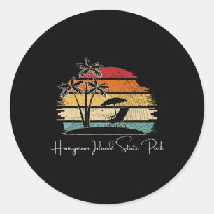 Sticker Rond Honeymoon Island State Park Beach Palm Trees Sprin