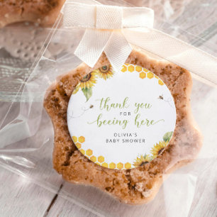 Sticker Rond Honeypeb Bee Baby shower d'été Merci