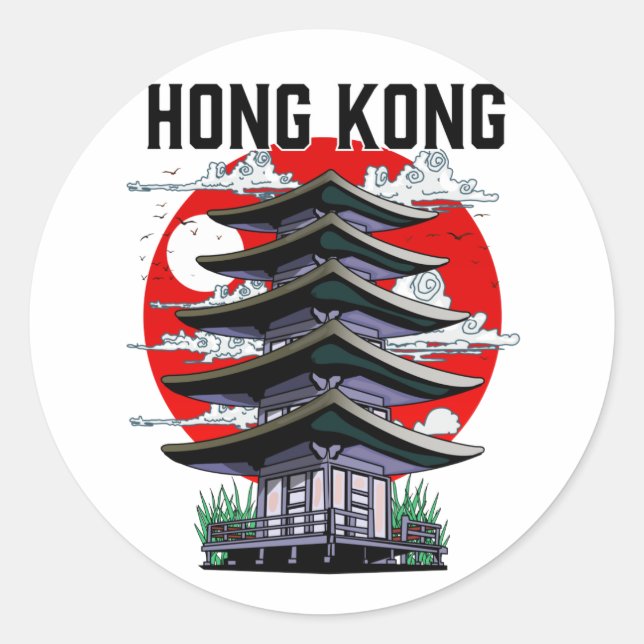 Sticker Rond Hong Kong (Devant)