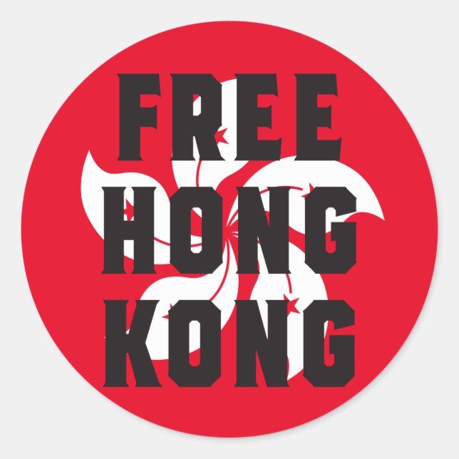 Sticker Rond Hong Kong libre (Devant)