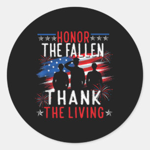 Sticker Rond Honneur Les Fallen Merci Vet Living Memorial Day