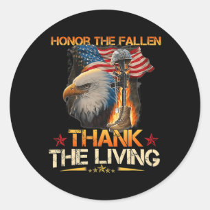 Sticker Rond Honneur Les Fallen Merci Vet Living Memorial Day