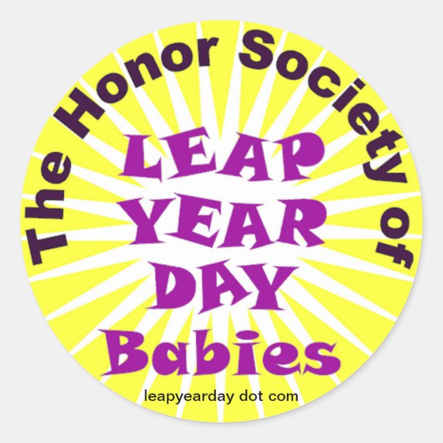 STICKER ROND HONNEUR SOCIETY OF LEAP ANNÉE BABIES LOGO (Devant)