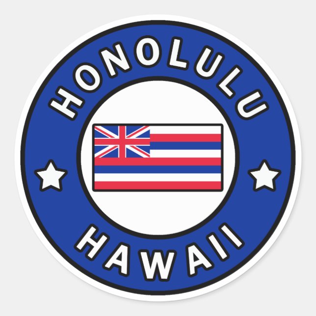 Sticker Rond Honolulu Hawaii (Devant)