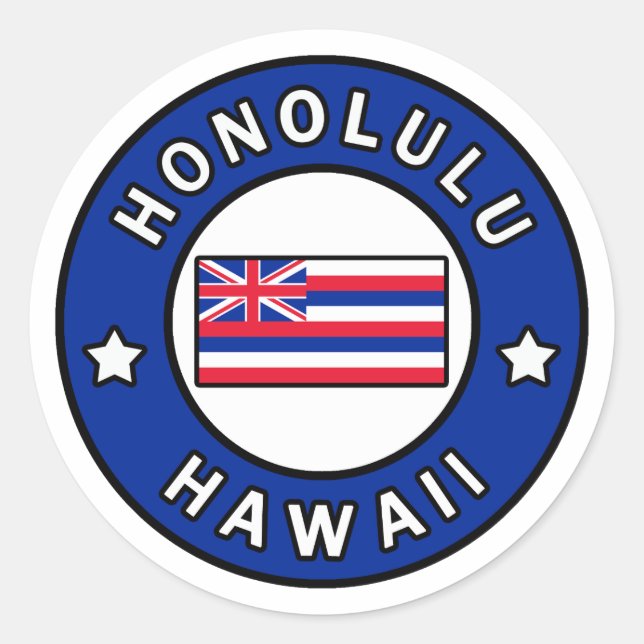 Sticker Rond Honolulu Hawaii (Devant)