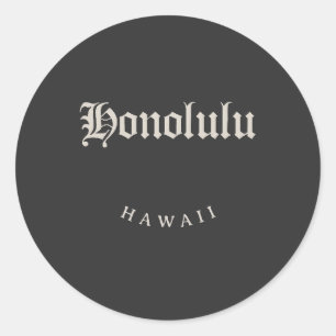 Sticker Rond Honolulu Hawaii Police blanche
