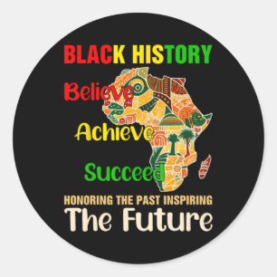 Sticker Rond Honorer le passé Inspirant Futur Mois de l'histoir