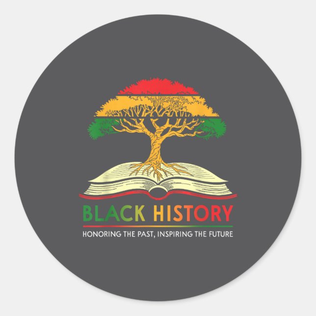 Sticker Rond Honoring Past Insring Future Men Women Black Histo (Devant)