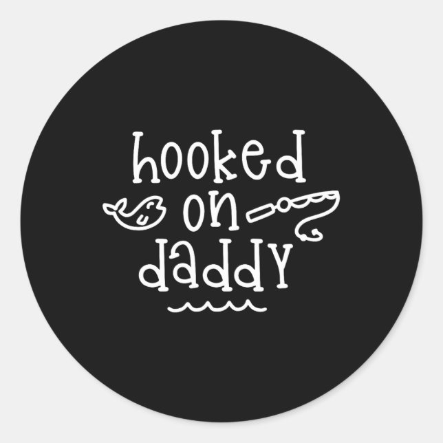 Sticker Rond Hook Sur Daddy Funny Pêcheur Fête des pères de pêc (Devant)