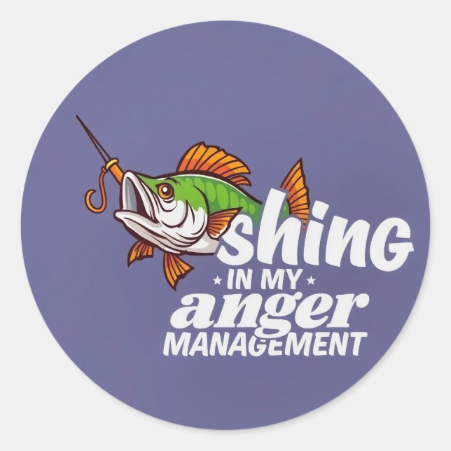 Sticker Rond Hooked on Anger Management: Reel in Your Emotions (Devant)