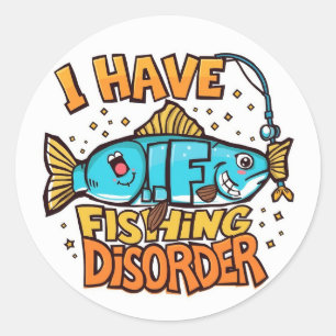 Sticker Rond Hooked on Fishing : Embrassez votre trouble de la 